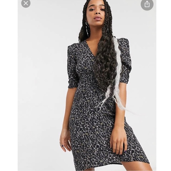 All Saints Josephine Leopard Print Midi Dress - Picture 9 of 14